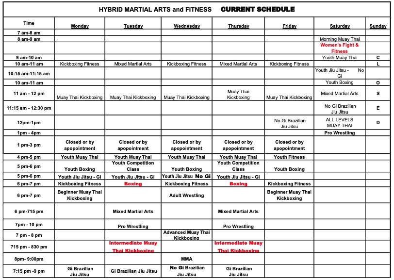 Class Schedules